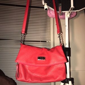 Nine West  Sexy Red Leather Crossbody Purse